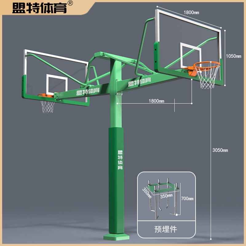 固定式地埋方管篮球架-ballbet贝博官网